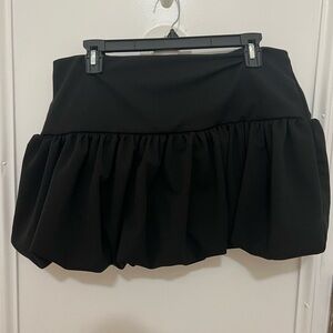Black Ruffled Mini Skirt